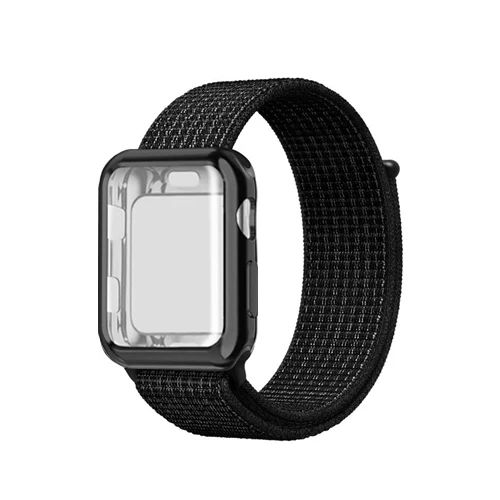 24 Полный экран протектор чехол+ ремешок для наручных часов Apple Watch, ремешок 42 мм, 38 мм, Версия 44 мм 40 мм наручных часов Iwatch, ремешок series 5/4/3/2 спортивный бесшовный браслет+ крышка - Цвет ремешка: 24