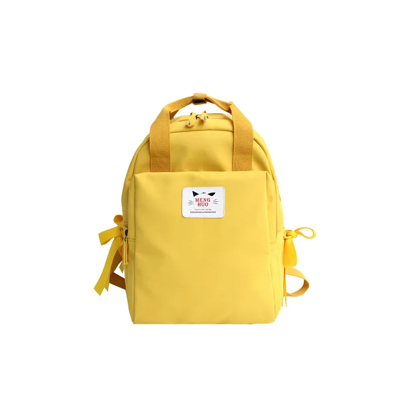 yellow Женские школьные сумки для подростков, женские нейлоновые водонепроницаемые дорожные сумки для девочек, милый рюкзак с бантом, женский рюкзак Mochilas - Цвет: yellow