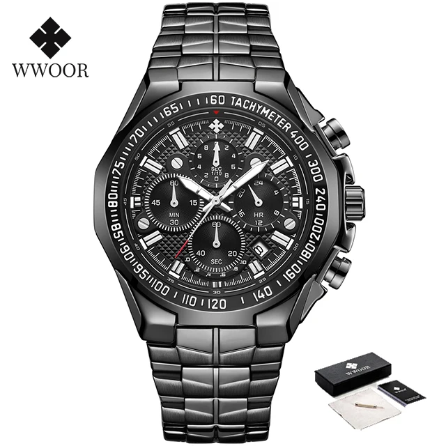 Men's Luxury Waterproof Chronograph Sports Watch - Fashionable Quartz Full Steel Design