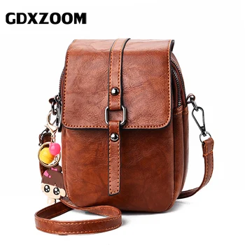 

2019 Fashion Mini Handbags For Women Square Flip Cover Ladies One Shoulder Handbags PU Soft Leather Metal Button Girls Handbags