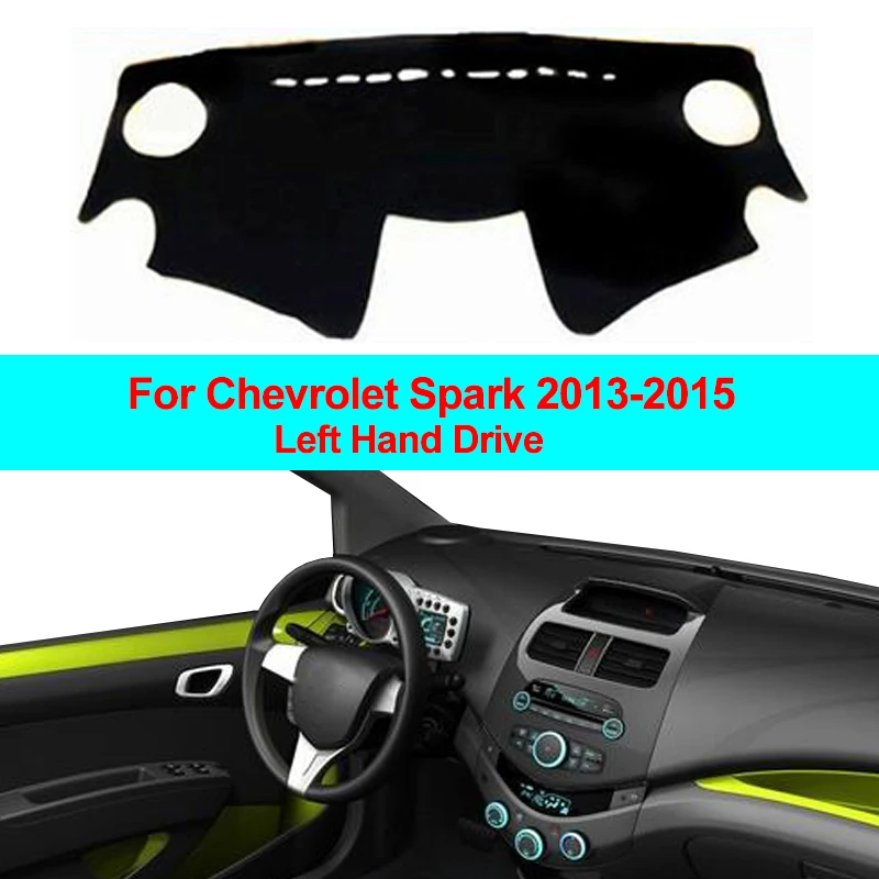 

2 Layers Car Dashboard Cover Carpet Cape For Chevrolet Spark 2013 2014 2015 LHD Sun Shade Pad Carpet Dashmat Anti-dirty Pad