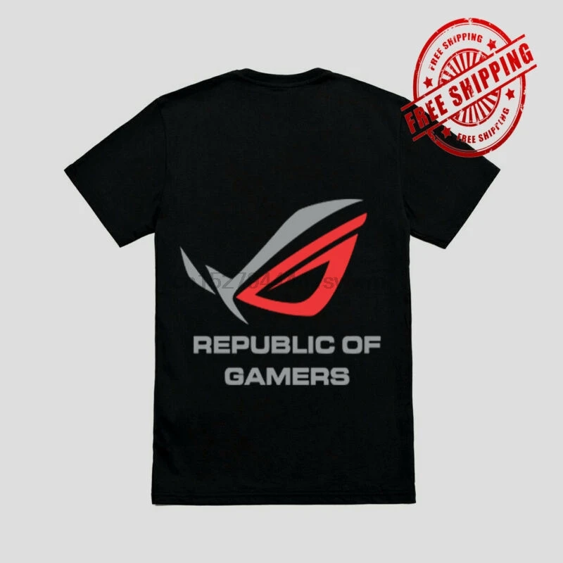 Логотип Республики геймеров ROG черная футболка размер S-2XL |