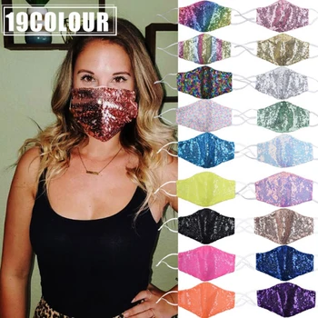 

Bling Crystal Decoration Unisex Washable Breathable Mouth Mask 19 Colors Outdoor Dustproof Mask Face Jewelry