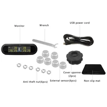 6 колес внешний датчик беспроводной мотор дома умный перезаряжаемый переносной аккумулятор управляемый цифровой монитор давления в шинах мини