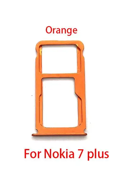 Nokia 7 Plus Orange Новинка для Nokia 6 8 7 Plus/5,1 Plus X5 Sim держатель для карт лоток Слот для карт запасные части - Цвет: Nokia 7 Plus Orange