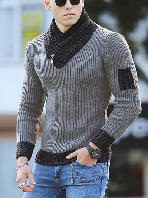 Turtleneck Knitted Sweater For Men 