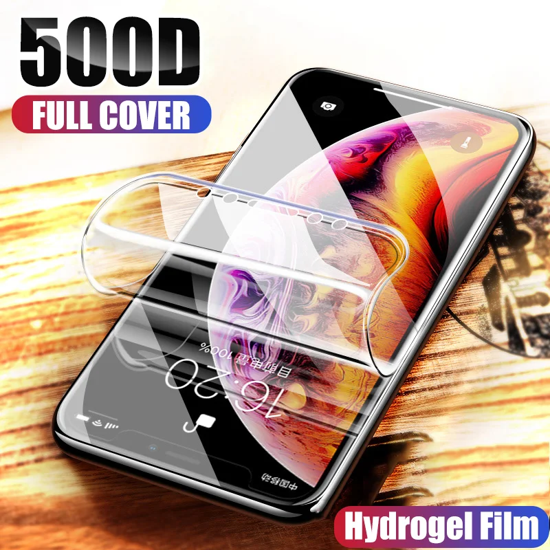 500D Защита экрана для iPhone 11 Pro X XS Max 7 8 6s Plus 6s Гидрогелевая пленка не стекло для iPhone 8 11 7 XS XR защитная пленка