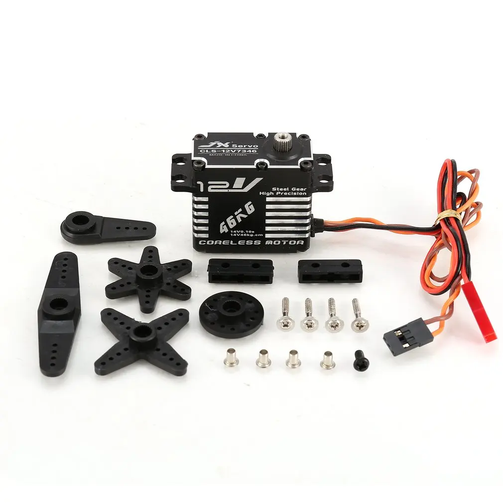 CLS-12V7346 46KG JX BLS-HV7132MG 32 кг металлическое рулевое управление цифровой шестерни HV бесщеточный сервопривод с высоким напряжением для радиоуправляемого автомобиля робота самолета дрона - Цвет: CLS-12V7346 46KG