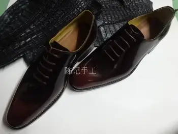 

Wedding Dress Handmade Leather Formal Wear Leather Fashion Rub Color Leather Calfskin Sole Customize Buty Meskie Derby Shoes
