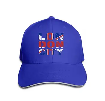 

Unisex Summer Fashion Cotton Baseball Cap Adjustable Trucker Hats London City Typography Great Britain Flag Print