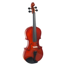 3/4 твердая древесина акустическая Скрипка с бантом и чехол сумка, натуральный лак отделка, коричневый