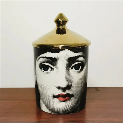 19 Подсвечники Fornasetti, украшение для дома, керамическая банка ручной работы, цветочные горшки, шкатулка для украшений, ретро, Lina, подсвечник для лица - Цвет: 19
