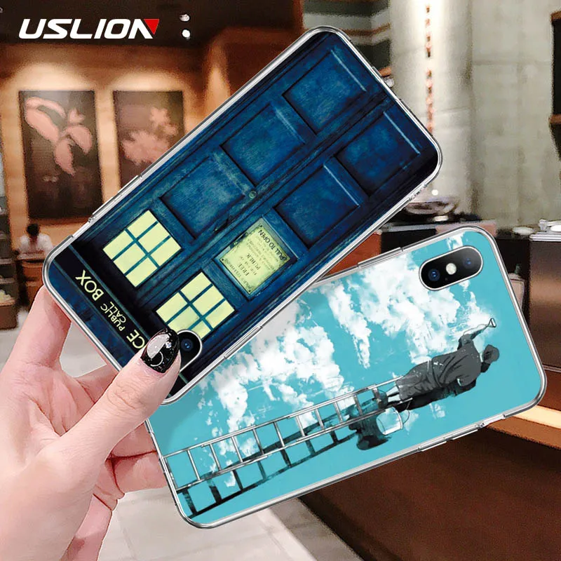 USLION Phone Case For iPhone X XS XR Xs Max Art Pattern Ultra Thin Soft TPU Silicone Back Cover 6 6s 7 8 Plus 5 5s SE |