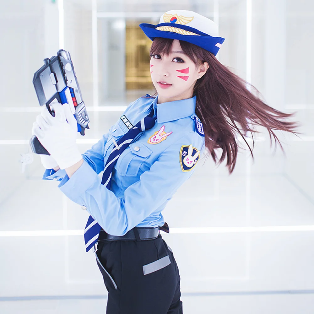 VEVEFHUANG, новинка, D. Va Hana, песня, полицейская форма, полицейский, карнавальный костюм, женская униформа, полиция, Женский костюм для Хэллоуина