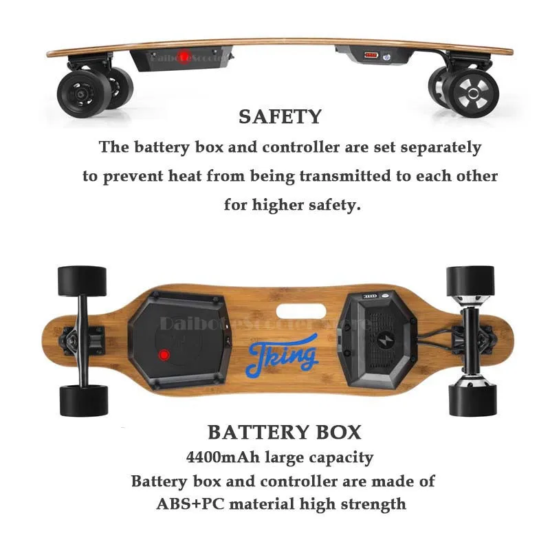 Daibot Adult Electric Scooter Electric Scooters Dual Motor 450W BlackRed Portable Remoter Control 4 Wheels Electric Skateboard  (12)