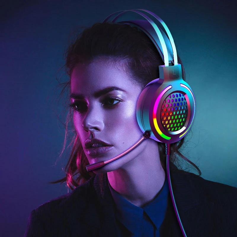 X2 Gaming Headset 7 1 Surround Sound USB 3 5mm Wired RGB Light Gaming Headphones with Microphone for Tablet PC Gamer