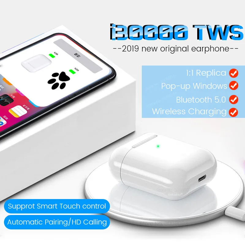 

New i30000 tws Bluetooth 5.0 Wireless Earphone Headset Earbuds Ear Buds Super Copy Mini True Bass PK i12 i20000 i9000 i10000 TWS
