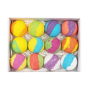 

12PCS Bubble Bath Ball Shower Bomb Natural Mineral ingredients:Skin Essential Multicolor Moisturizing Exfoliating Dec