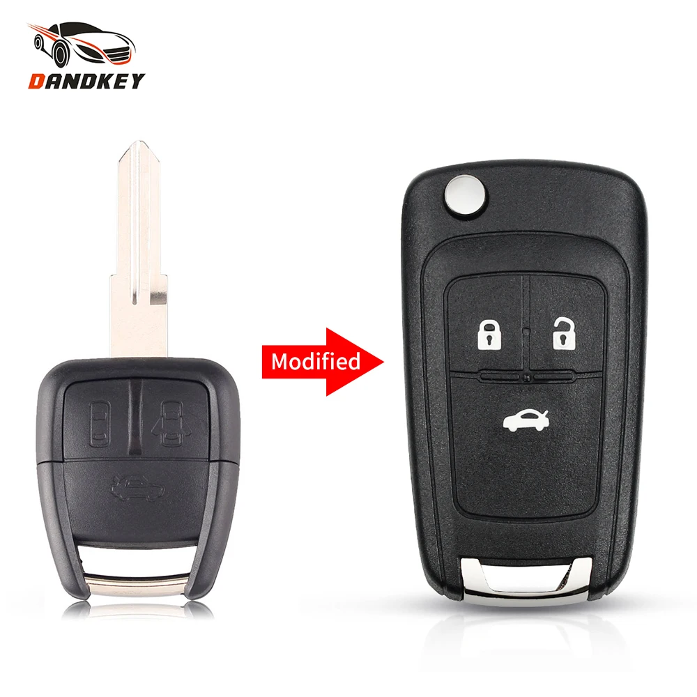 

Dandkey Flip Remote Key Car Cover Shell Case Fob For Aveo Auot Key Case Right Blade 3 Button Modified Flip Folding Remote Auto
