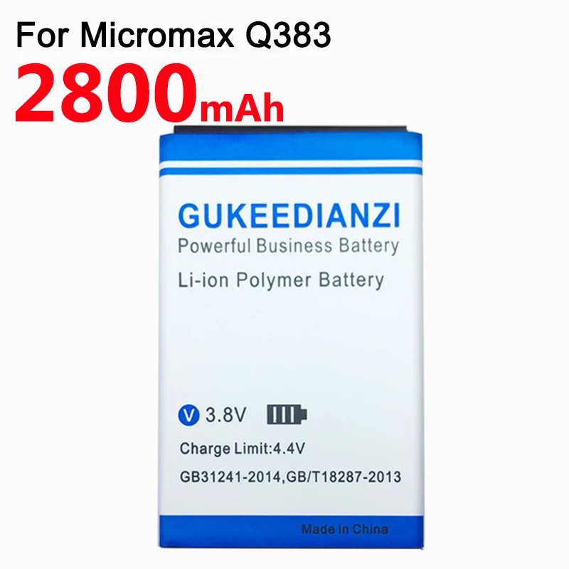 GUKEEDIANZI аккумулятор для мобильного телефона Q383 Для Micromax Q383 2800 мАч прочный безопасный и высококачественный сменный аккумулятор