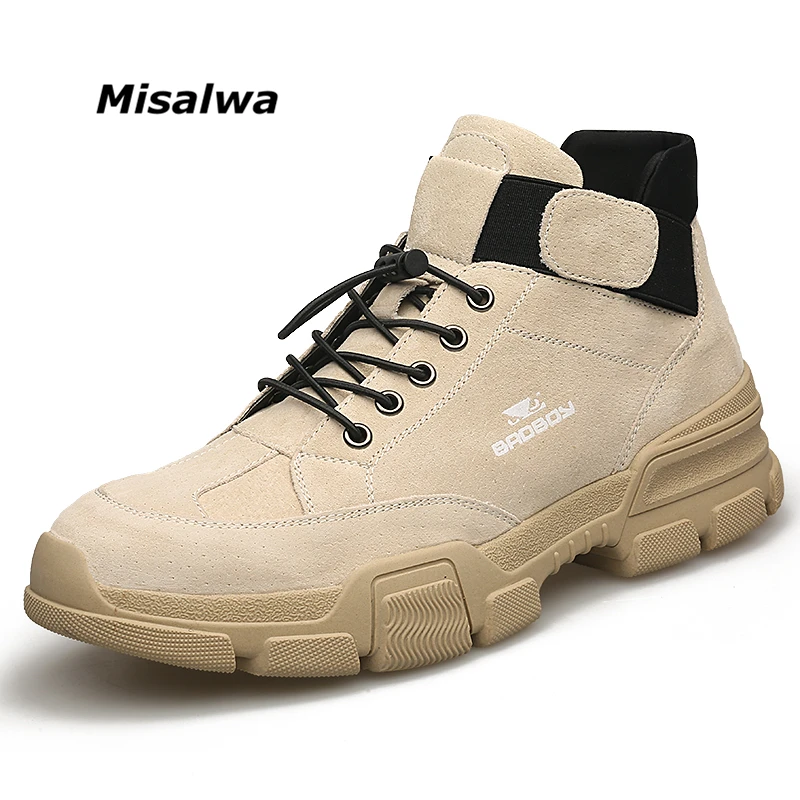 Misalwa мужские осенние кожаные ботинки на платформе новинка Мужская обувь для
