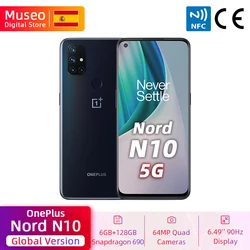 Глобальная версия OnePlus Nord N10 5G Snapdragon Soc мобильный телефон 6 ГБ 128 6,49 ''90 Гц FHD + безрамочный экран с Дисплей Quad Камера Warp заряжайте 30T NFC