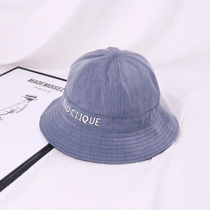 Harajuku Small Eaves Letter Embroidery Bucket Hat Women Pure Color Double-sided Fisherman Hat For Ladies Casual Joker Basin Hat