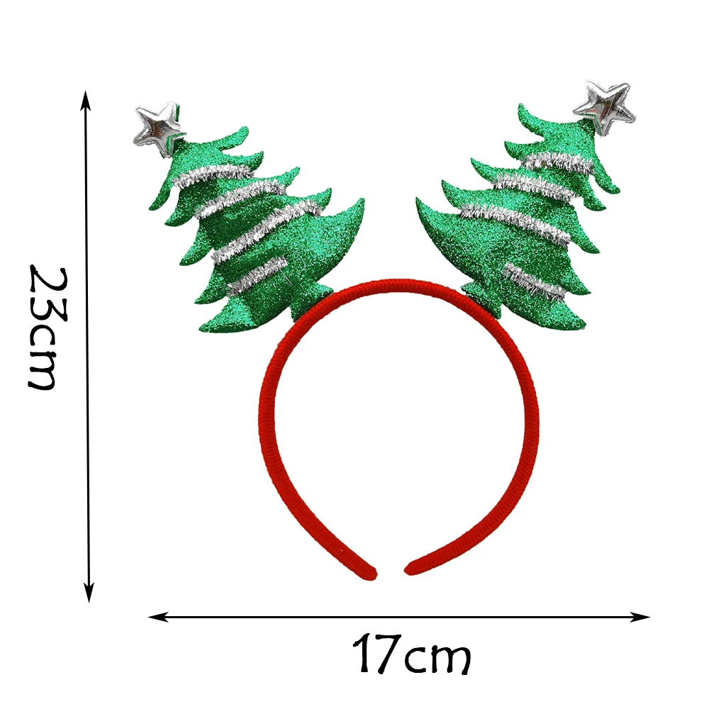 Glitter Christmas Tree Shape Hairband Wash Face Hair Holder Christmas Decorations Costumes Headband New Year Kids Gifts Navidad