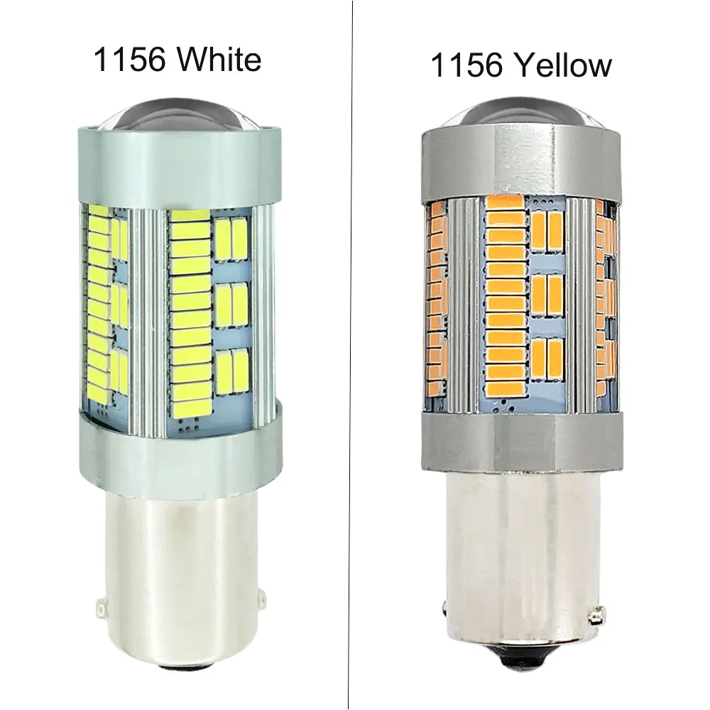 2 шт. 1156 светодиодный Нет Hyper лампа-вспышка с can-bus светодиодный BA15S BAU15S 4014 105SMD 12V белого и желтого цвета P21W PY21W автомобиля задний фонарь поворота Siganl
