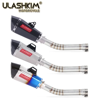 

Motorcycle Exhaust Escape Muffler Middle Front Link Pipe Full System Slip On For yamaha YZF-R6 R6 1998 to 2006