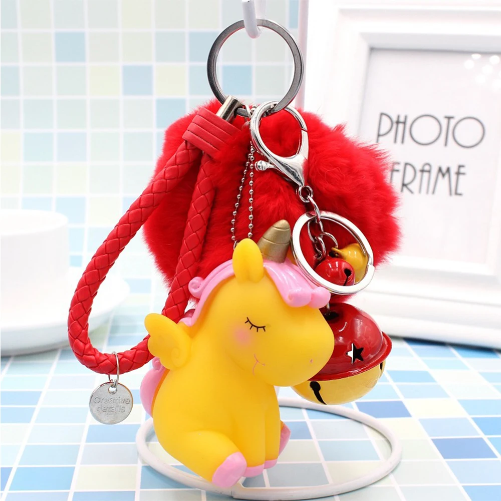 Kawaii Плюшевый единорог меховой шарик плюшевый брелок сумка для животных Подвеска кольцо для ключей Stuffe кукла игрушка единорог плюшевая лошадь koyaToy кукла подарки