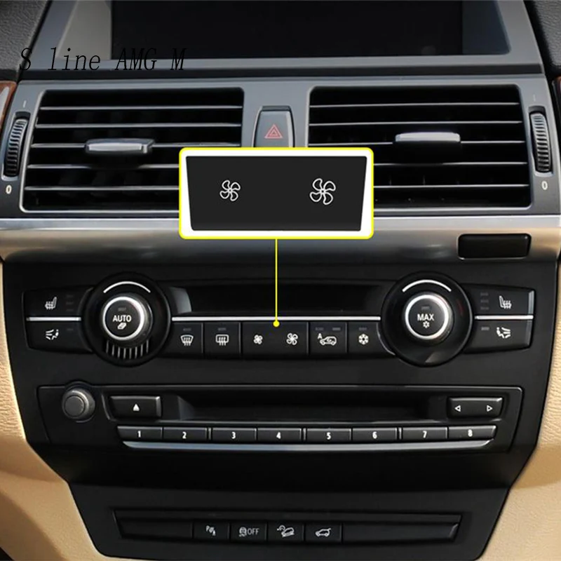

Car Styling Wind Air Volume air conditioning Fan button switch Cover Stickers For BMW 1 3 Series X1 X3 X5 X6 E87 E84 E90 e70 E71
