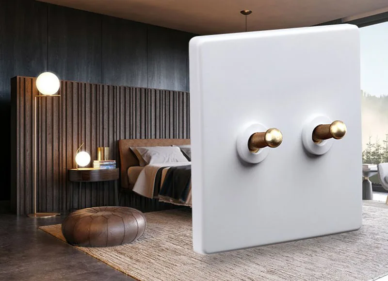 lâmpada de parede branca alta interruptor de tomada de controle interruptor de luz