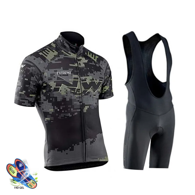cycling Bib shor set NW командная одежда для велоспорта, летняя мужская Трикотажная Одежда для велоспорта с коротким рукавом, спортивная одежда Ropa, одежда для велоспорта - Цвет: cycling Bib shor set