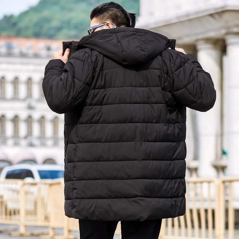 Размер 8XL 7XL 6XL новые мужские парки длинная хлопковая зимняя куртка Пальто Толстая Теплая мужская куртка-парка Повседневная теплая зимняя куртка с капюшоном для мужчин