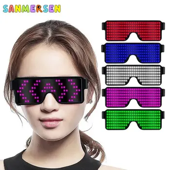 

8 Modes Multifunction Cool LED Glasses Neon Nightclub Party Fashion Luminous Glasses Christmas Light Toys Decoration USB Charge