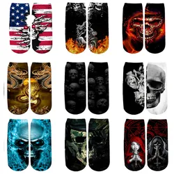 Angel And Demon/Dark Skull/Art Of Dragon Socks 3d Printed Men For Women Funny socks fashion summer spring ankle Socks