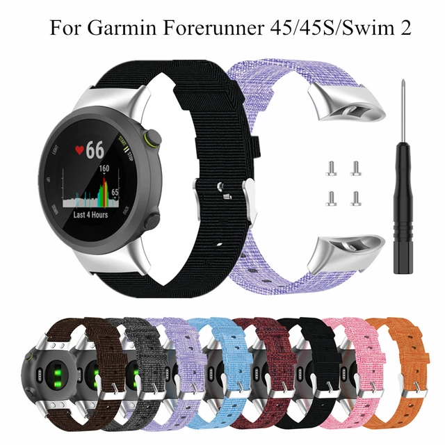 Bracelet de montre en toile de nylon pour Garmin Swim 2, bracelet de  remplacement, accessoires de ceinture de montre, Garmin Forerunner 45 45S -  AliExpress
