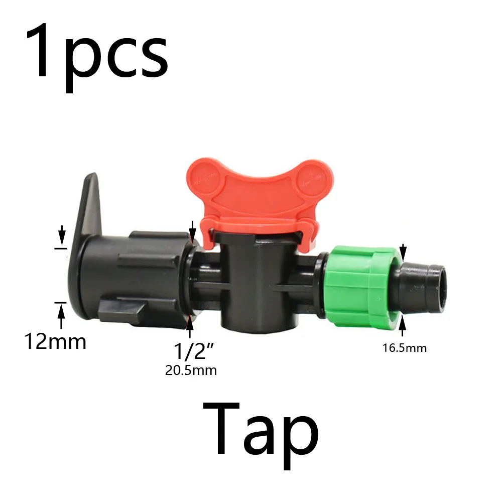 2pcs 16mm Micro Irrigation Drip Tape Connectors Tee Repair Elbow End Plug Tap Fittings Locked Hose Joints Greenhouse Coupler