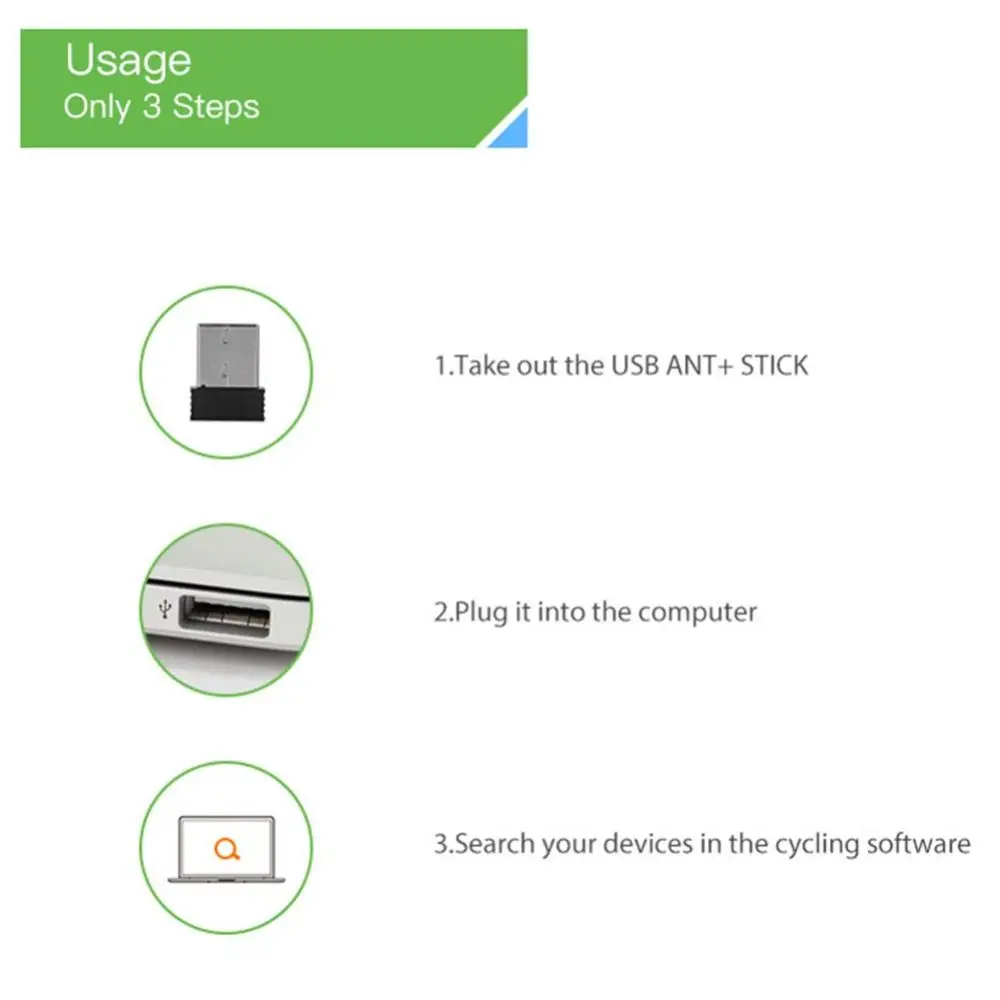 Bicycle wireless speed cadence sensor portable ANT+ usb stick receives adapter dongle bicycle accessories