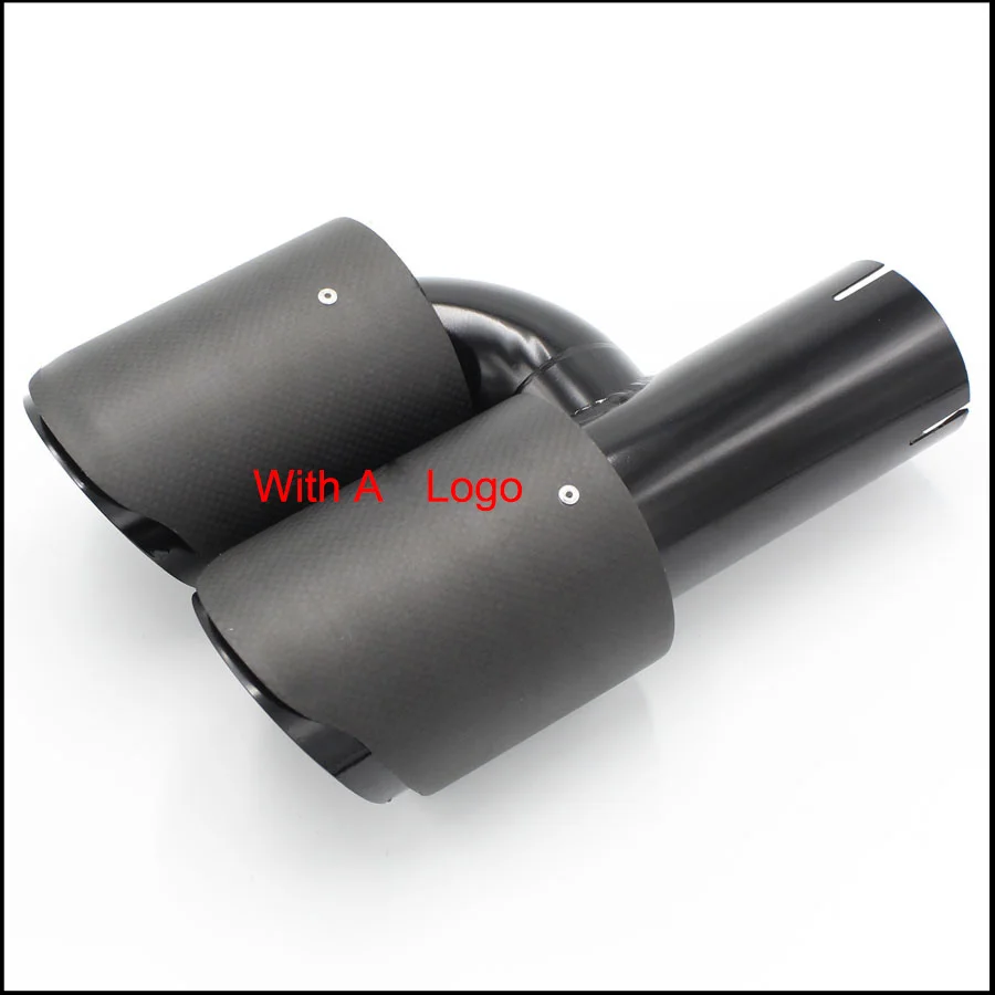 Fibra de Carbono de Aço Auto com um Ponta de Escape Tubos de Extremidade Dupla para Cx-4 Estilo Brilhante Modelo Preto Duplo Inoxidável Universal Logotipo h
