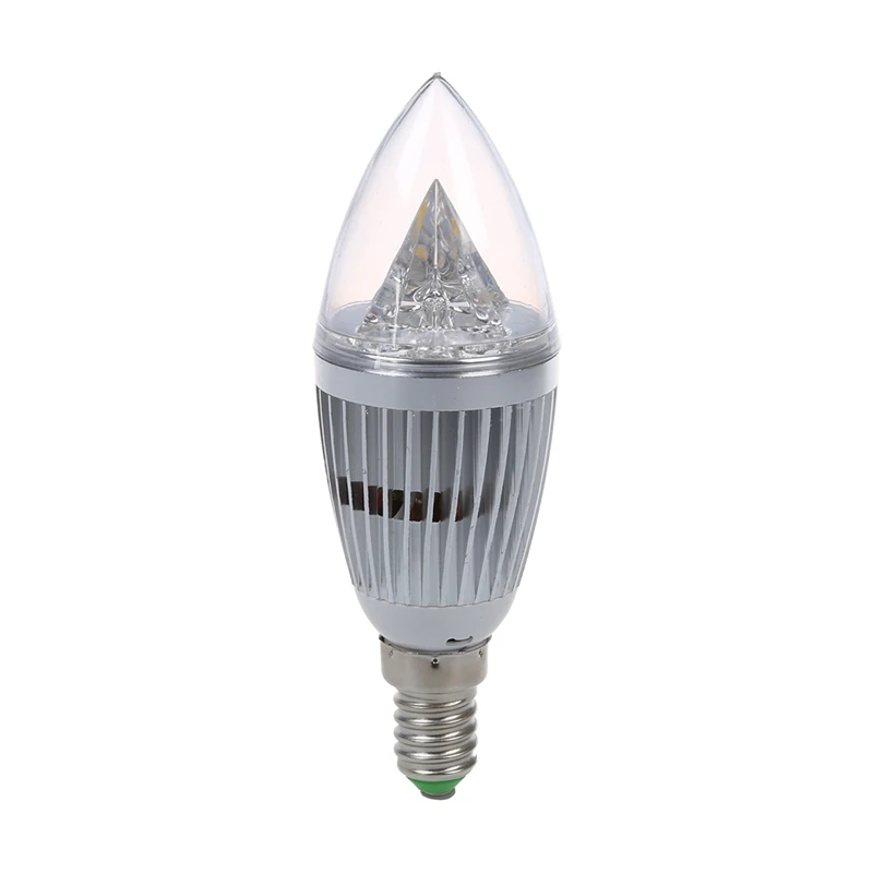 

Promotion! Candle Lamp Bulb E14 8W 110V-240V Warm white silver shell