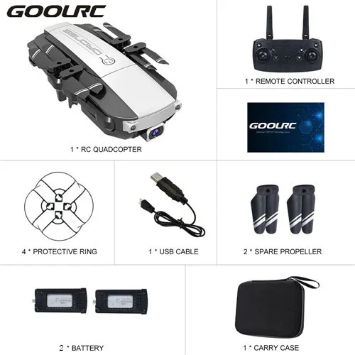 Складной Радиоуправляемый Дрон GoolRC H3 с камерой 4 K, Wi-Fi, FPV, оптическое позиционирование потока, удерживающий высоту, фото, мини-Дрон, Радиоуправляемый квадрокоптер - Цвет: with 2 batteies
