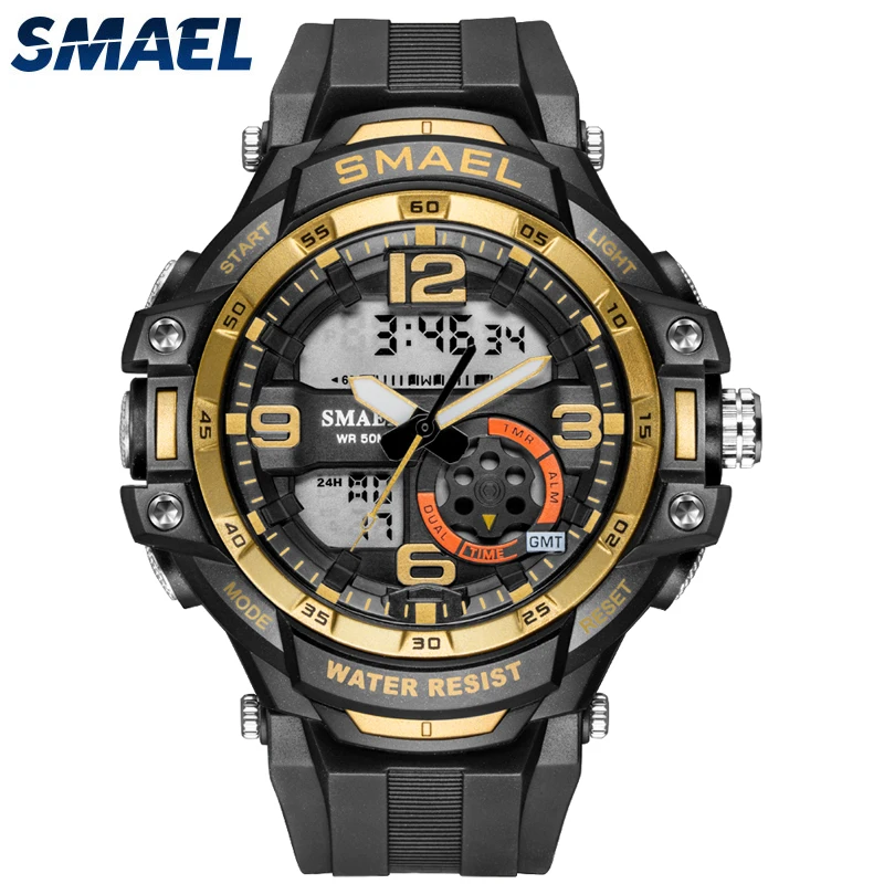 

SMAEL Men's Digital Watch Luxury Brand Quartz Watches Clock Men Military Wristwatch 50M Waterproof Sports Watches relogio reloj