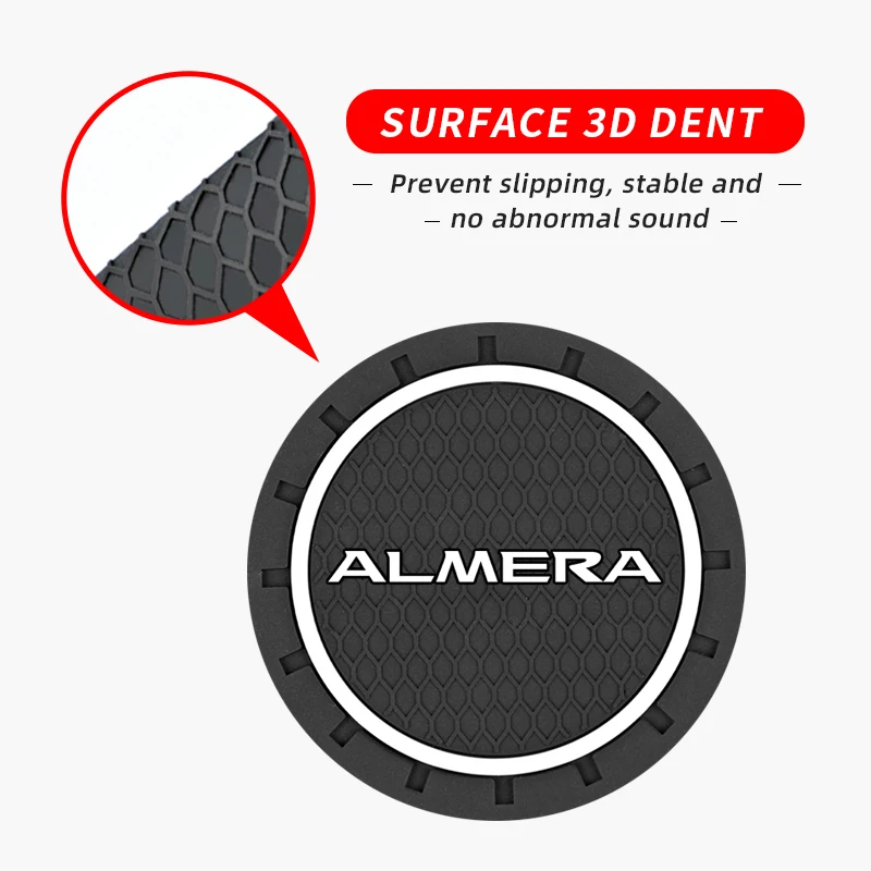 2pcs Car Auto Water Cup Slot Non-Slip Mat for Nissan Almera G15 N16 Car-Styling Accessories