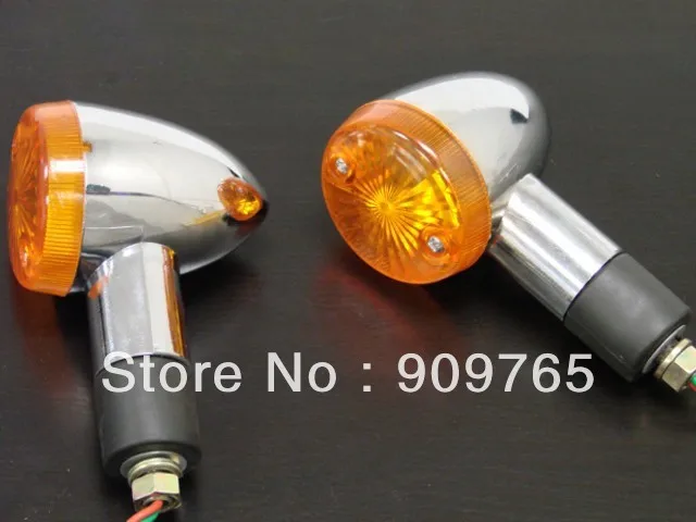 Хромированные янтарные указатели поворота для Harley Softail Dyna Road King XL Fat Boy Honda Shadow VT VTX VTX1300 CB VF Suzuki Yamaha VL