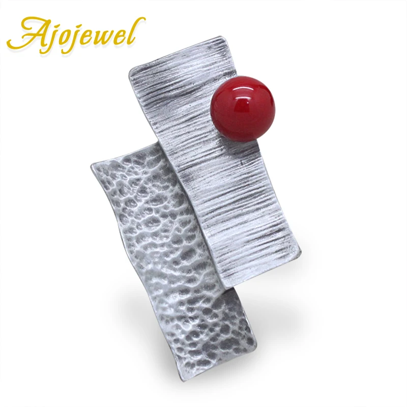 Red Color Ajojewel, классические красные и серые Броши с искусственным жемчугом, повседневные, вечерние, геометрические броши, Винтажные Ювелирные изделия, женские аксессуары - Окраска металла: Red Color