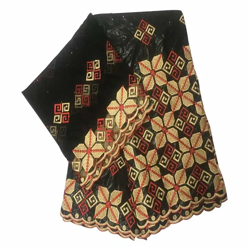 Африканский Базен Riche Ткань кружево Базен Riche Getzner наивысшего качества морская парча ткань KY03