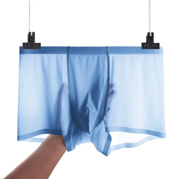 

Man Ice Silk Boxers Summer Breathable Soft Solid Seamless Mens Underwear Thin Male Tag Free Cueca Calzoncillos