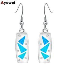 Модные стильные нежные серьги для женщин голубой огненный опал Серебро штампованные висячие серьги высшего качества Модные ювелирные изделия OE372A